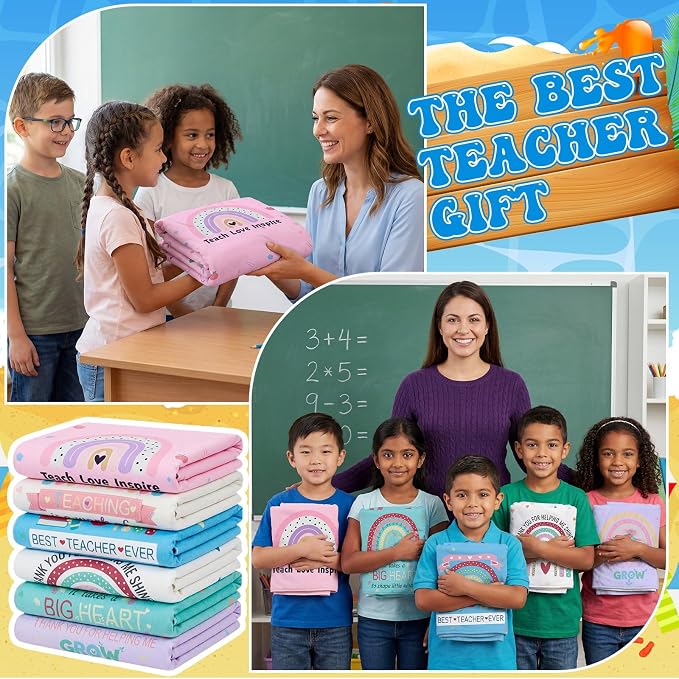 Mindsoft 12 Pcs 30"x 60" Beach Towel for Teachers Bulk, Teacher Appreciation Gifts Beach Towels Yoga Towel Quick Dry Soft Microfiber Sand Oversized Lightweight for Graduation Summer Pool Bath Party