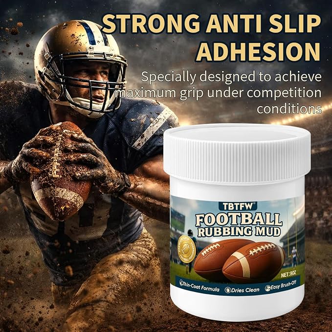 TBTFW 8oz Football Mud, Football Rubbing Mud, Increase Surface Friction and Improve Grip Control, Reduce Pitcher Errors