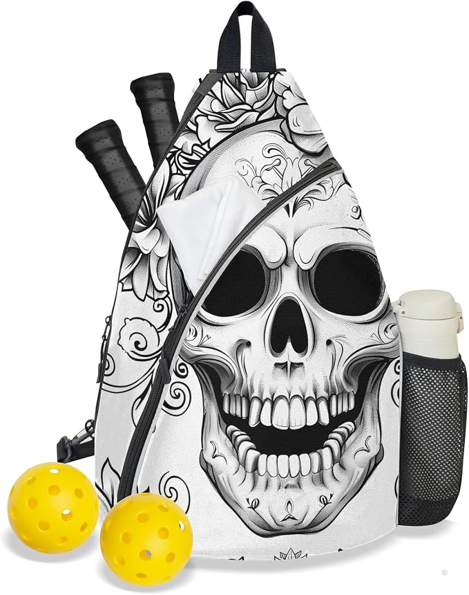 Pickleball Bag for Women Men Adjustable Crossbody Sling Backpack Hold Paddle Accessories