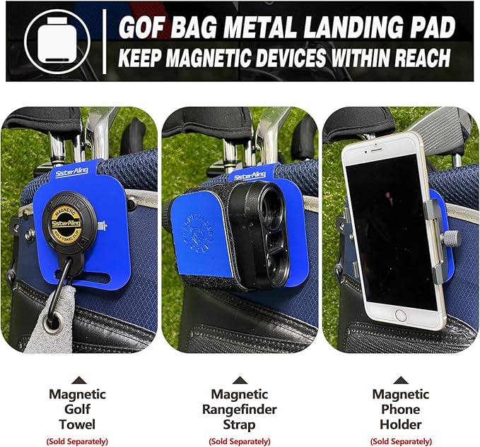 Golf Bag Metal Landing Pads and 9ft/12ft Water Telescopic Golf Ball Retriever