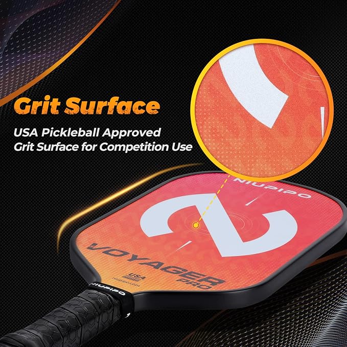 niupipo Pickleball Paddles Set of 2/4/1, USAPA Approved Carbon Fiber & Fiberglass Hybrid, Easy Power, Polypropylene Honeycomb Core, Cushioned 4.72" Grip, Bag/Cover, Pickleball Paddle Set for Men Women