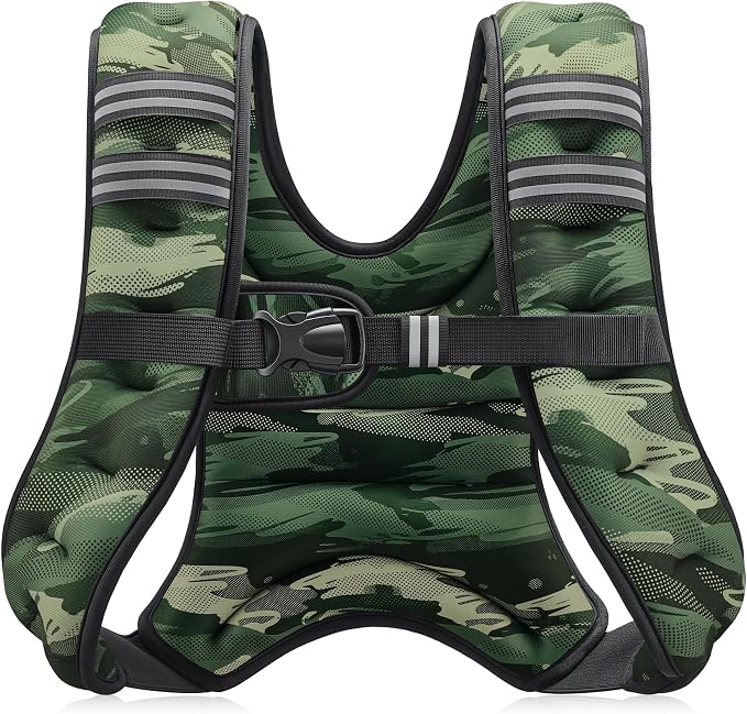 ZELUS Weighted Vest, 6lb/8lb/12lb/16lb/20lb/25lb/30lb Weight Vest with Reflective Stripe for Workout, Strength Training, Running, Fitness, Muscle Building, Weight Loss, Weightlifting