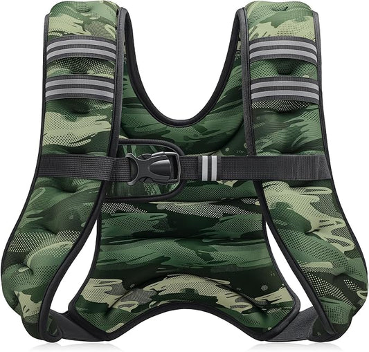 ZELUS Weighted Vest, 6lb/8lb/12lb/16lb/20lb/25lb/30lb Weight Vest with Reflective Stripe for Workout, Strength Training, Running, Fitness, Muscle Building, Weight Loss, Weightlifting