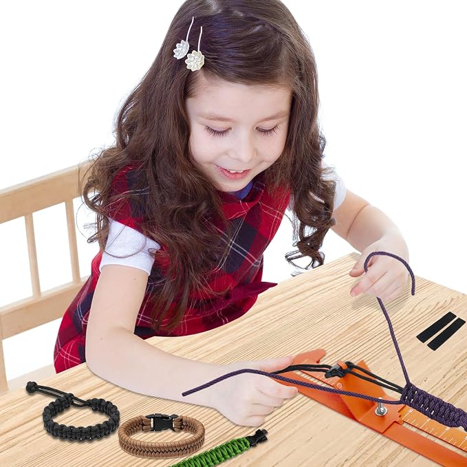 Catcan 2 in 1 Paracord Bracelet Making Kit, Paracord Jigs and Tools, Adjustable Length DIY Craft Monkey Fist Jig Tools 4" to 13" with Free Cord and Buckles