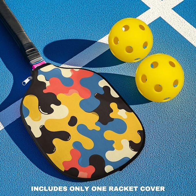Blue Camo Corgi Pattern Print Pickleball Paddle Covers Only Paddles Holder Sleeve Fits Most Rackets