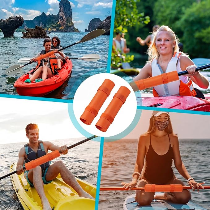 Hiboom 2 Pcs Paddle Float Kayak Paddle Accessory Adjustable Oxford Cloth Paddleboard Stand Up Accessory High Density Foam with Hook and Loop Closure Flotation Kayaks Canoe Paddles