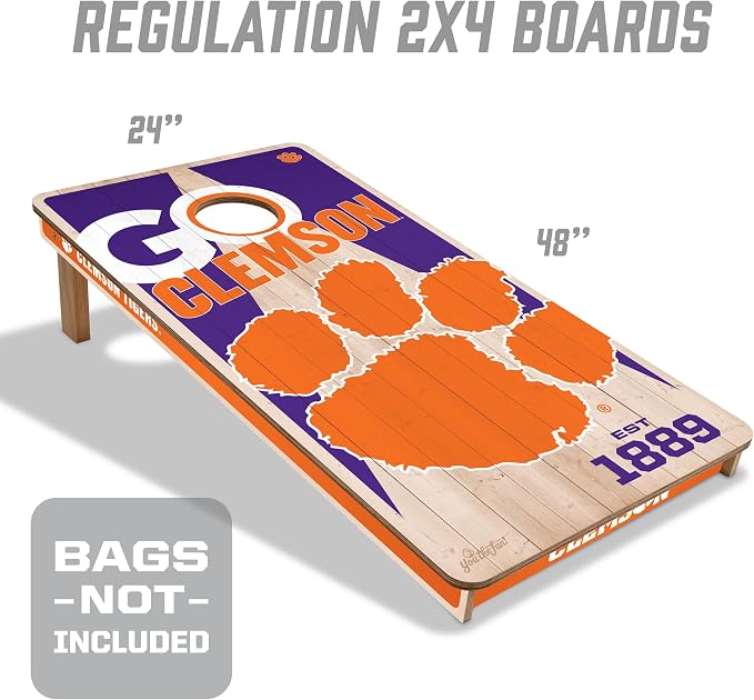YouTheFan NCAA 2’ x 4’ Professional Wood Cornhole Game