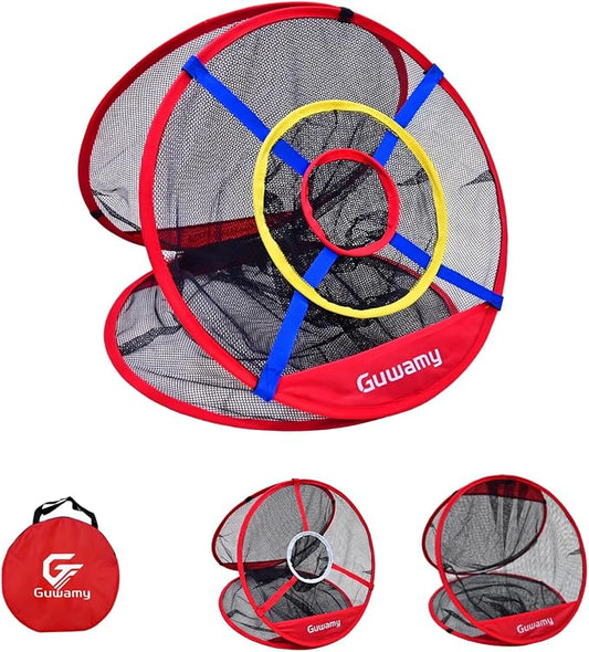 Pop Up 3-in-1 Golf Chipping Net – Circular Design for Relaxed Training, 3 Modes for Precision & Distance, Ideal Indoor/Outdoor Practice Kit, Golfer Gift