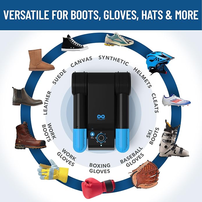 Everlasting Comfort Electric Boot Dryer for Work Boots, Silent Portable Shoe Dryer with Timer for Shoes, Boots and Cleats
