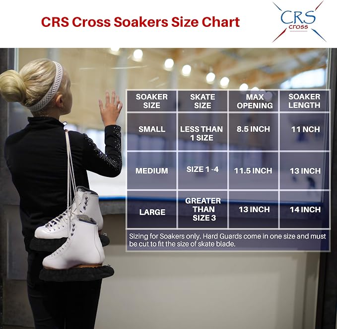 CRS Cross Skate Guards, Soakers & Towel Set (Black Large) and 2 Pair Figure Skating Socks (Black)