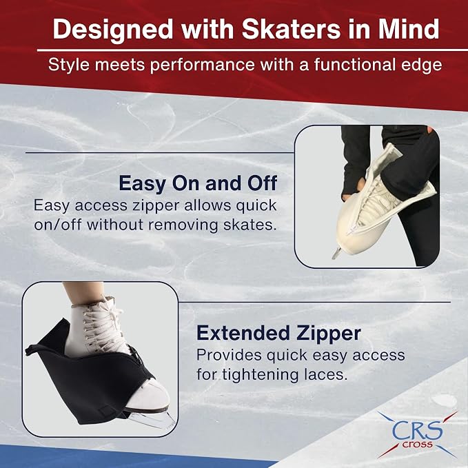 CRS Cross Thermal Ice Skate Boot Covers. Insulated Warm Neoprene Thermal Covers for Ice Skating, Roller, Hockey and Figure Skates.
