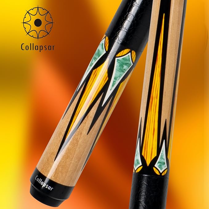 Collapsar CA Pool Stick with 1X1 Hard Case,58" Maple Professional Billiard Cue Stick,19-21 oz Pool Cue Set