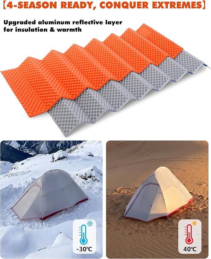 Camping Foam Sleeping Pad Lightweight Closed Cell Folding Camping Mat Moisture-Proof Camping Mattress Portable for Outdoor Hiking Mountaineering Blue
