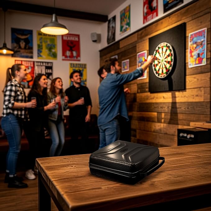 Casemaster Ventura Pro Darts Case, Holds 12 Steel Tip or Soft Tip Darts Fully Assembled, Hard Shell Dart Case with 2 Storage Tubes, Dart Storage Accessories