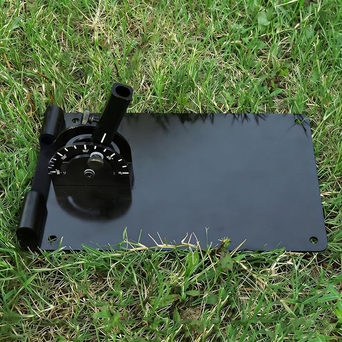 Amy Sport Golf Practice Plate with 180° Adjustable Guide, Durable Metal Plane Trainer Aid for Aiming Putting Swing & Golf Teaching, Stable Training Aid Alignment Stick Base for All Levels