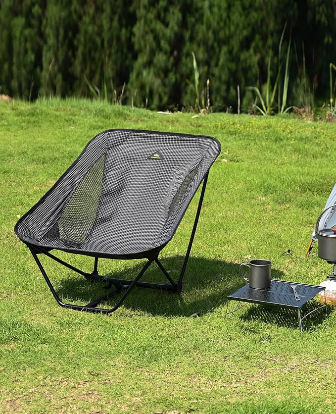 iClimb Mini Solo Folding Table Ultralight Compact for Backpacking Camping Hiking Beach Picnic (Gunmetal, S)