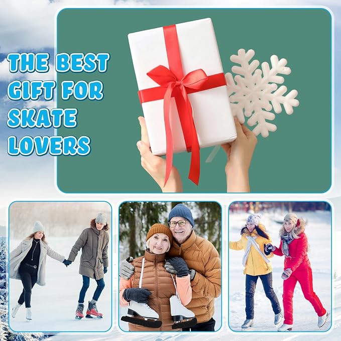 Liliful 8 Pcs Skate Guards Skate Blade Protector Covers Towel Ice Inline Bag Set Ice Guards for Adult Hockey Winter Supply