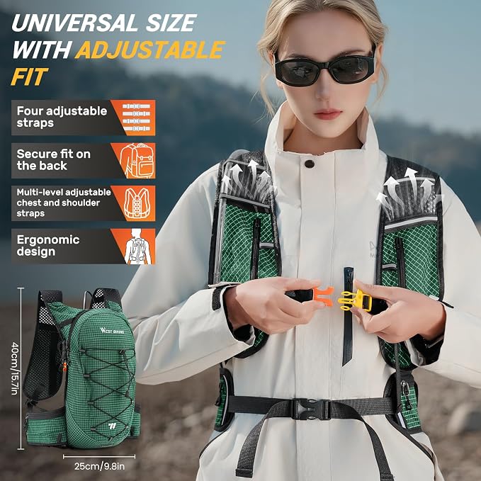 Lightweight Hydration Backpack with 2L Water Bladder Running Hydration Vest Backpack Specialized Hydration Pack for Cycling, Hiking, and Mountaineering