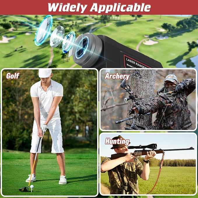 Golf Rangefinder 1300 Yards with Slope, 6X Magnification Laser Range Finder for Hunter, Flag Lock Vibration & Magnetic, Rechargeable Golf Accessories for Men, Hunting Gifts for Men