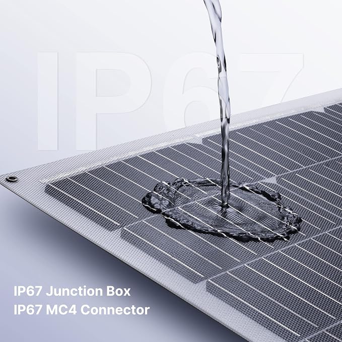 2PCS 100W 12V Flexible Solar Panel 9BB Monocrystalline Cell 12 Volt Semi-Flexible for Marine RV Trailer Boat Cabin Van Car Uneven Surfaces 12V 24V Battery Charge