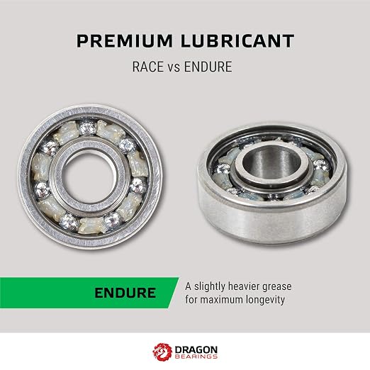 Fireball Dragon Roller Skate Bearings 16 Pack - High Performance Skate Rated Rollerblade Bearings - Dragon Roller Bearing Inline Skate Bearings, Guaranteed for Life (ONE Size, Endure)