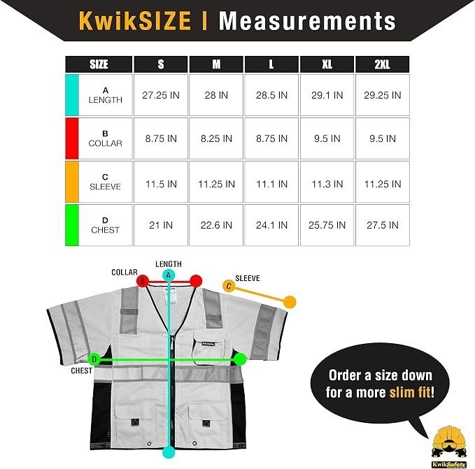 KwikSafety - Charlotte, NC - Men's & Women's Class 3 Safety Vest PPE Hi Vis Reflective ANSI OSHA