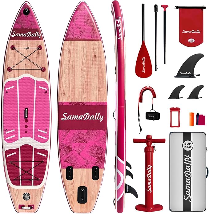 Inflatable Stand Up Paddle Board - Ultra Stable Wide Paddle Boards of All Skill Levels, Full-Color Gradient Design, Anti-Slip EVA Deck with Premium Accessories