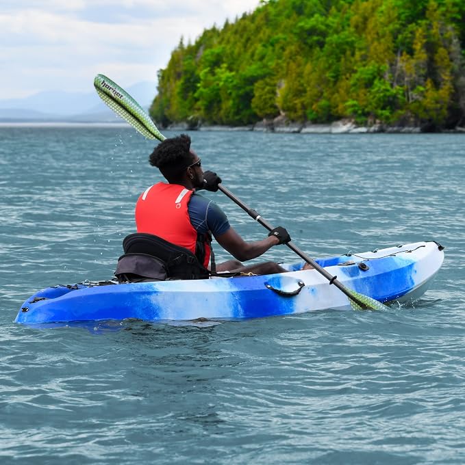 Hornet Watersports Fiberglass Kayak Paddle for Adults- Ideal for Touring, Fishing and Boating- 90.5 inches / 230CM Adjustable with Carbon Fiber Shaft- Kayak Oars Kayaking Equipment