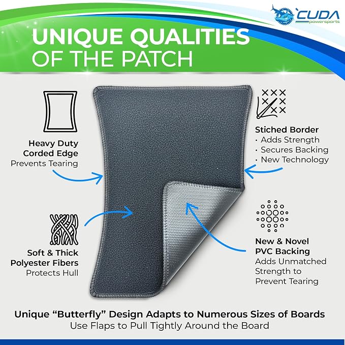 Boat Trailer Bunk Carpet Patch - 80oz syd Patch - Fixes Tears, Rips, Hot Spots on Carpeted Bunk Boards Fast Staple-On Fix Carpet Patch for Hotspots, Tears & Worn Trailer Bunks Runners Patented