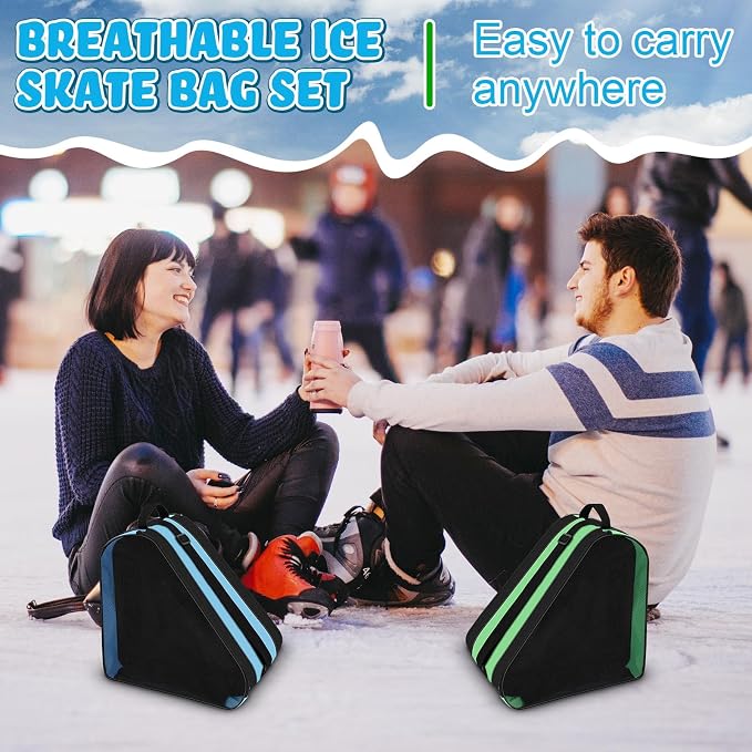 Liliful 8 Pcs Skate Guards Skate Blade Protector Covers Towel Ice Inline Bag Set Ice Guards for Adult Hockey Winter Supply