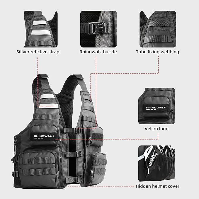 Rhinowalk Fishing Photography Vest with Multi Pockets Outdoor Jackets for Hunting, Hiking, Climbing, Traveling