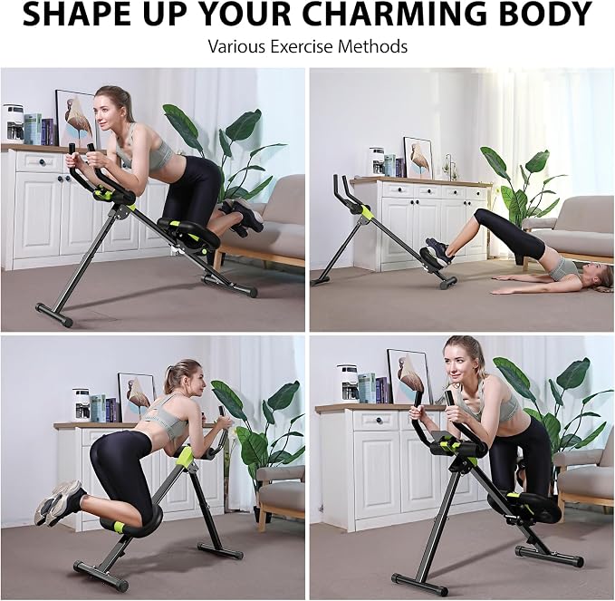 Ab Workout Equipment, Ab Machine for Home Gym Fitness, Ab Trainer Exercise Equipment for Abdominal Exercise and Strength Training (Black)