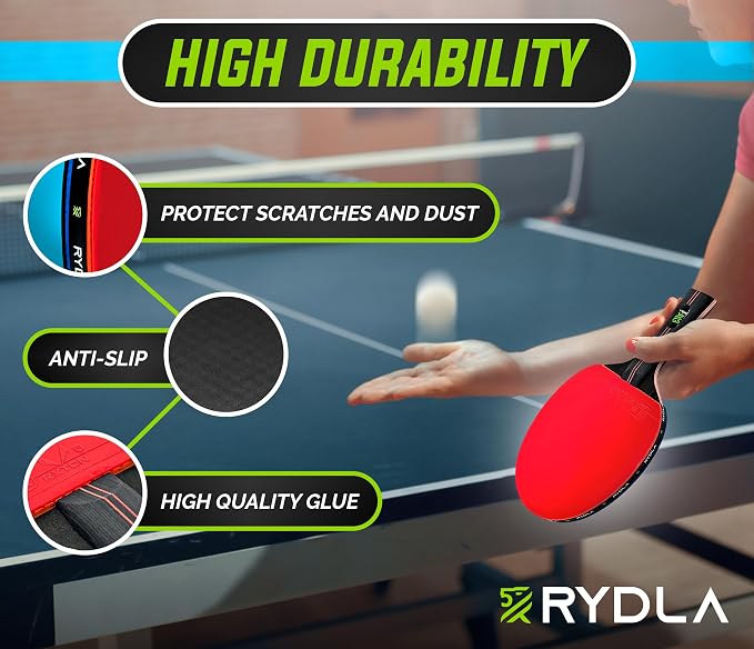 Professional Ping Pong Paddle – A Table Tennis Racket to Take Your Skill to the Next Level with Carbon Fiber Technology & Ergonomic Design – Premium Rubber & Sponge for Powerfull Speed & Spin.