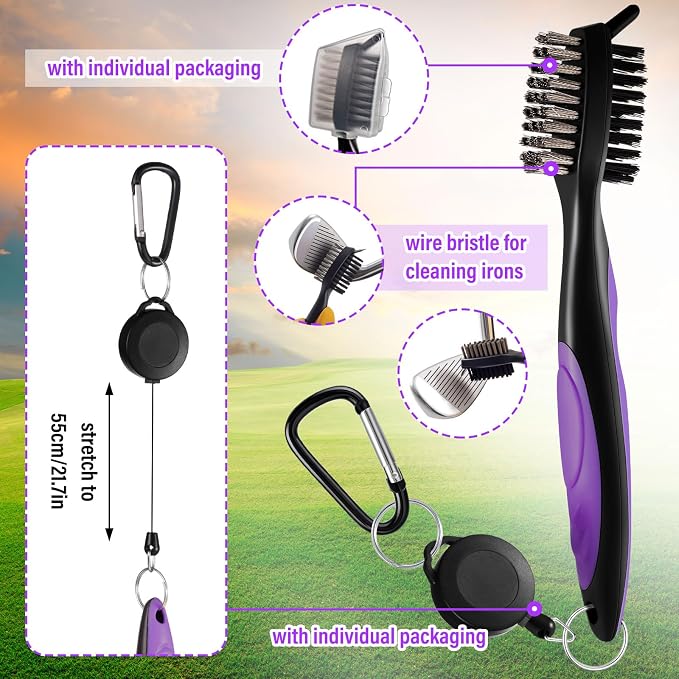 Liliful 12 Pcs Golf Accessories Kit, Include Golf Ball Bag with Hook Towel Tees Magnetic Ball Marker Divot Tool Cleaner Brush for Women Man Gifts