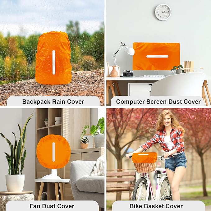 LAMA Waterproof Rain Cover for Backpack, Reflective Rucksack Rain Cover for Anti-Dust/Anti-Theft/Bicycling/Hiking/Camping/Traveling/Outdoor Activities,S Size (for 18L-25L Backpack), 1 Pcs Orange