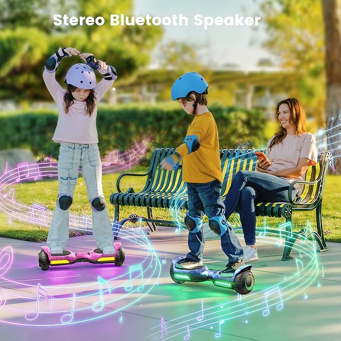 Gyroor Self Balancing Scooter New G13 All Terrain Balancing Scooter with LED Lights, Self Balancing Off Road with Bluetooth for Kids ages 6-12 and Adults-Galaxy Purple