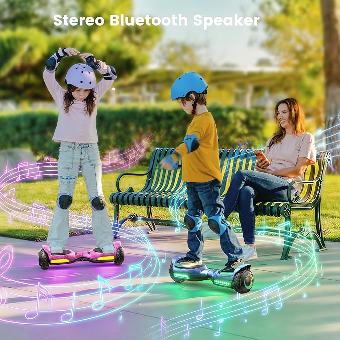Gyroor Self Balancing Scooter New G13 All Terrain Balancing Scooter with LED Lights, Self Balancing Off Road with Bluetooth for Kids ages 6-12 and Adults-Galaxy Blue