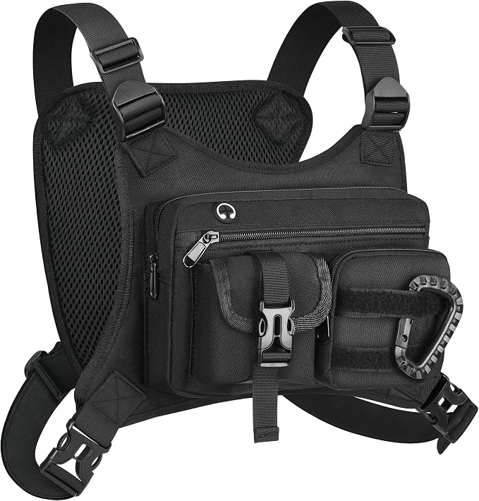 Chest Bag for Men Women, Lightweight Utility Running Chest Pack for Sports with Phone Holder for Sports Workout Jog