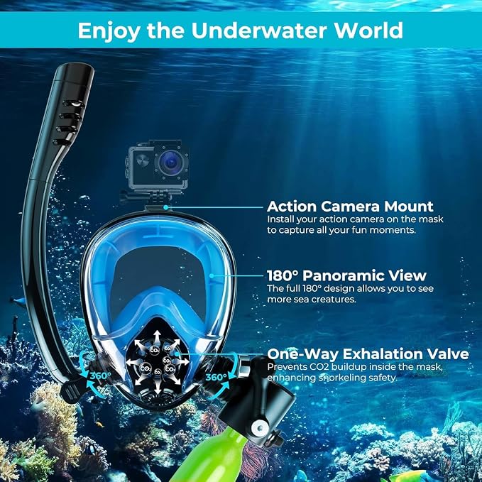 GOYOJO Mini Scuba Tank with DOT Certified, Portable Scuba Diving Kit with Optional Snorkel Mask Combo, Refillable Emergency Backup Pony Bottle for Snorkeling, Underwater Breathing, Training