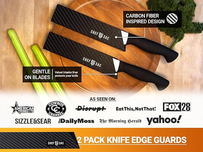 Magnetic Chef Knife Backpack with 2-Pack Knife Edge Guards (8.5") Included