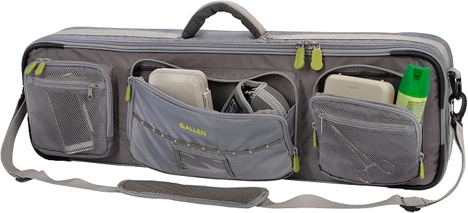 Allen Company Cottonwood Fly Fishing Rod & Gear Bag Case, Hold up to 4 Fishing Rods, Heavy-Duty Honeycomb Frame - Gray/Lime or Olive Green