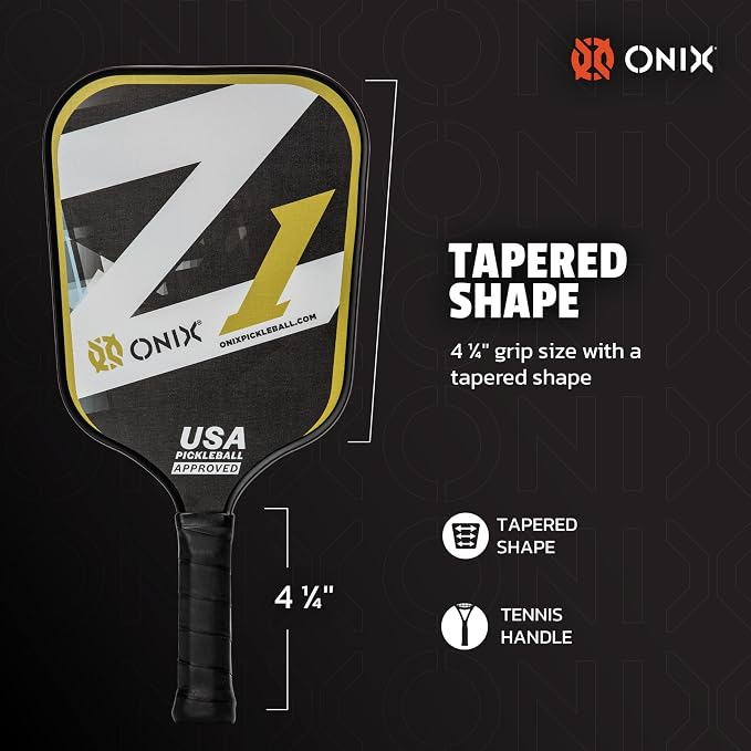 Onix Graphite Z5 Carbon Fiber Pickleball Paddle with Wide-Body Shape, Honeycomb Core & Graphite Face