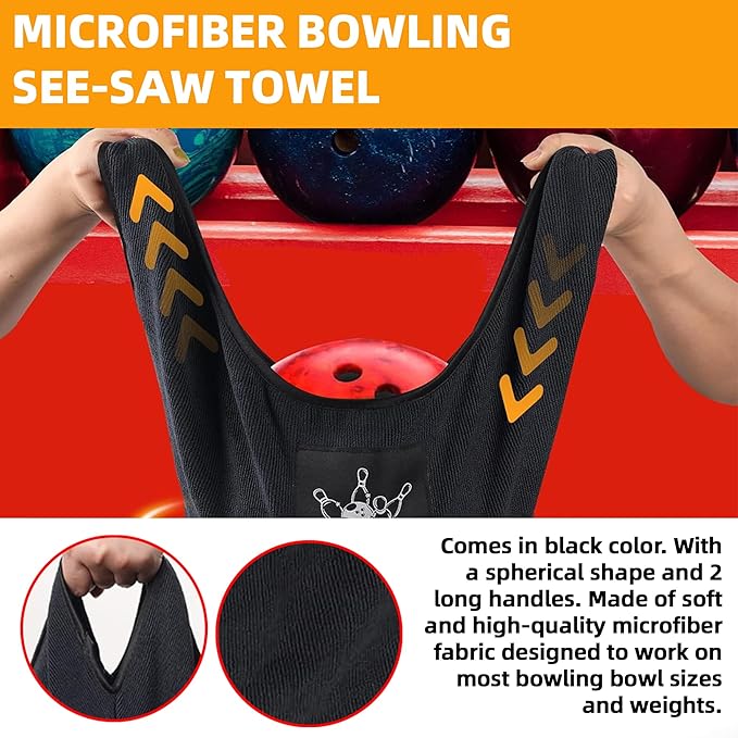 TonGass Bowling Basics Accessories Set, Microfiber Bowling Ball Seesaw Towel Set, Bowlings Cleaner Spray and Thumb Saver Protector (Right) Kit, Bowlings Rotating Ball Cup and Shoe Slider Sets
