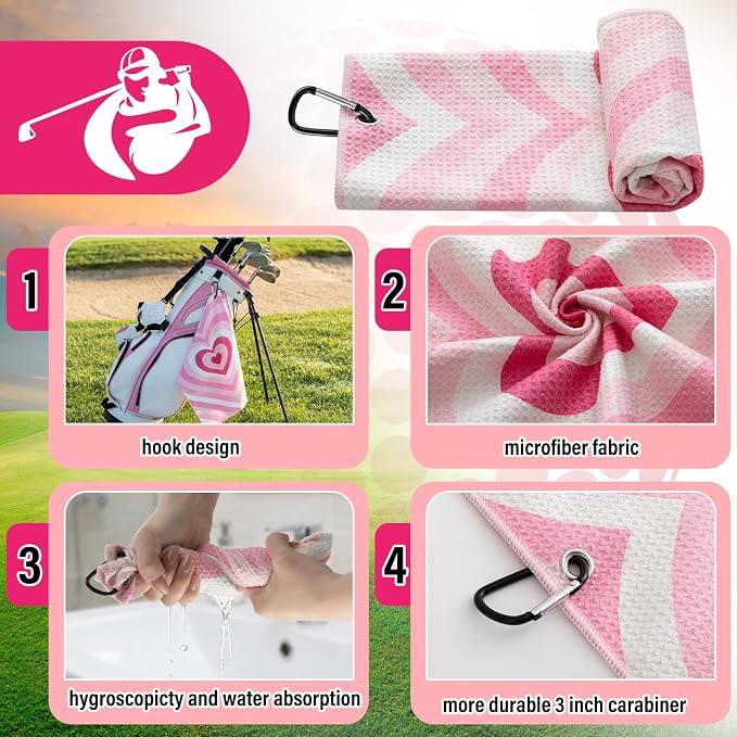 Liliful 12 Pcs Golf Accessories Kit, Include Golf Ball Bag with Hook Towel Tees Magnetic Ball Marker Divot Tool Cleaner Brush for Women Man Gifts