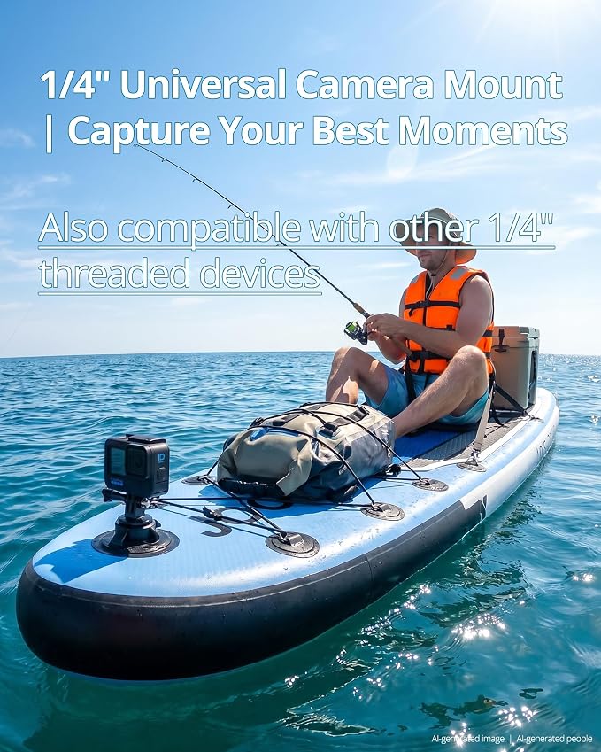 Inflatable Stand Up Paddle Board with Seat, 10'6"/10'5" SUP 440LBS, Recreational Paddleboard for Adults Beginners, Blow Up Paddle Board with Fishing Design, Camera Mount, Cooler Bag & Full Accessories