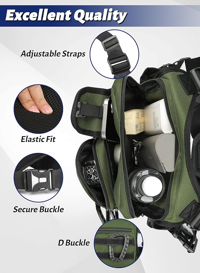 Chest Bag for Men Women, Lightweight Utility Running Chest Pack for Sports with Phone Holder for Sports Workout Jog