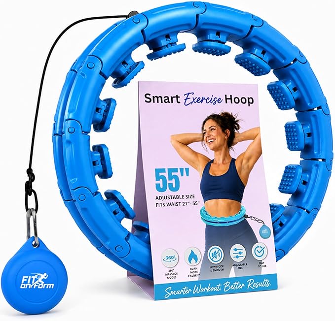 FIT ON FORM Infinity Weighted Hula Hoop for Adults Weight Loss, Smart Exercise Hola Circle Hoop for Women Abs Workout