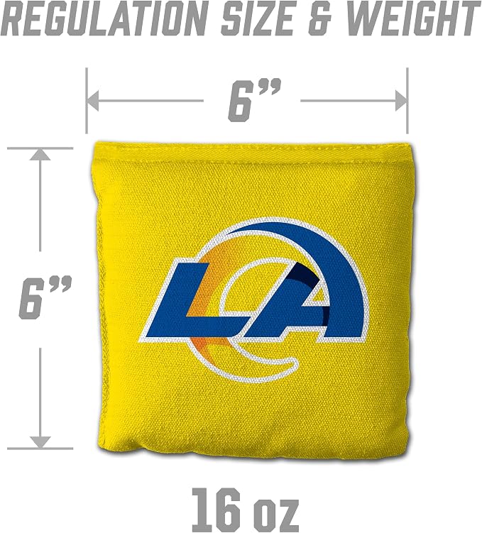 YouTheFan Officially-licensed NFL Set of 8 Cornhole Bags - All Weather Dual Sided Slide & Stop - regulation size