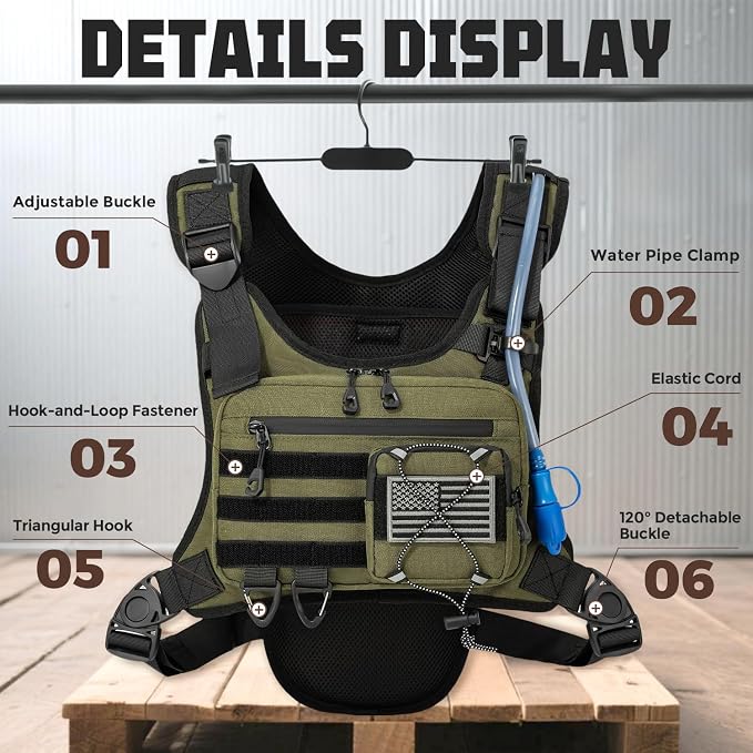 Hydration Vest with 2L Water Bladder for Men and Women,Lightweight Adjustable Hydration Backpack,Reflective Running Vest Chest Bag for Climbing Cycling Hiking