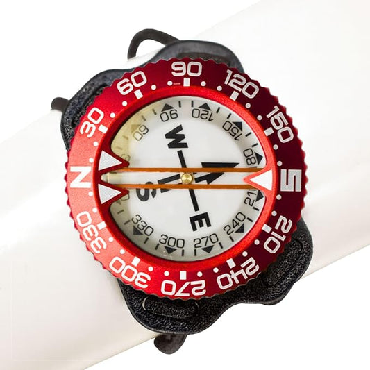 Scuba Choice Diving Compass (Wrist/Bungee Mount) – Easy-to-Read Underwater Navigation Tool for Scuba Diving, Durable Design with Rotating Bezel, Reliable Directional Aid for Deep Dive Adventures